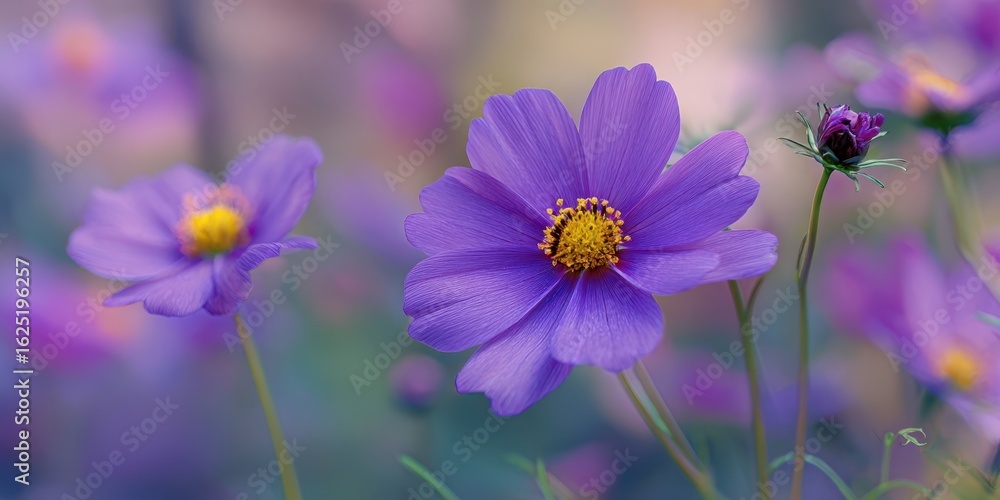 Fototapeta premium The vibrant purple flower capturing the essence of springtime beauty.