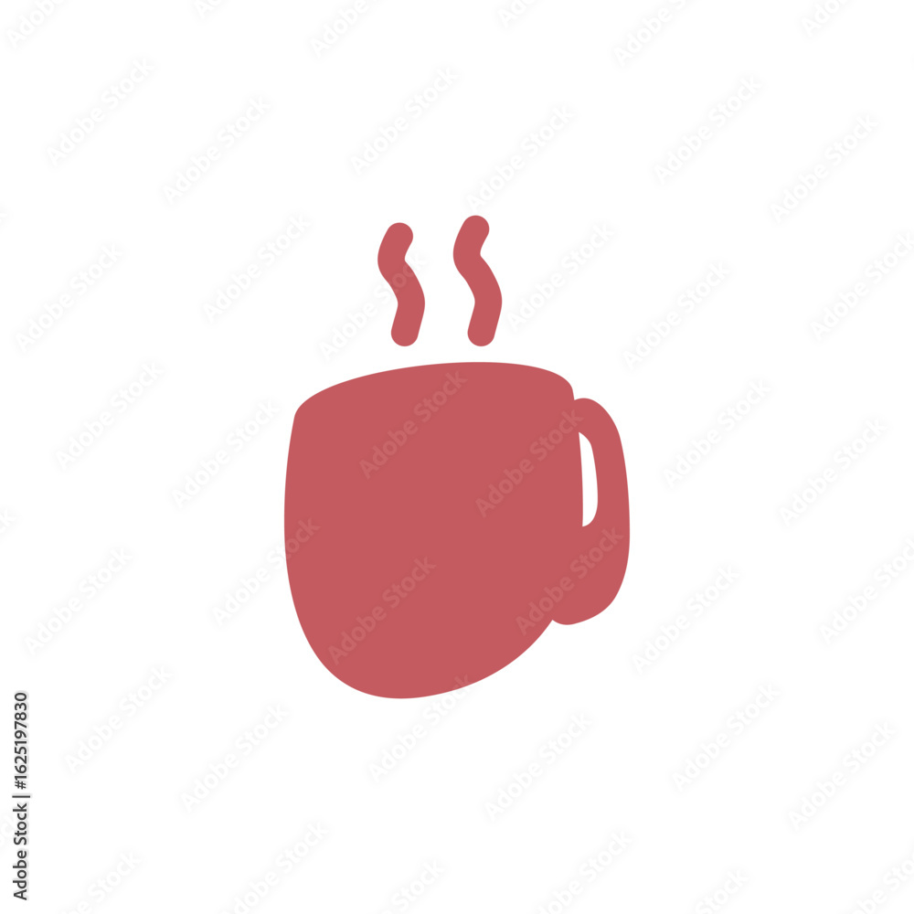Fototapeta premium Simple Steaming Coffee Mug Icon Graphic