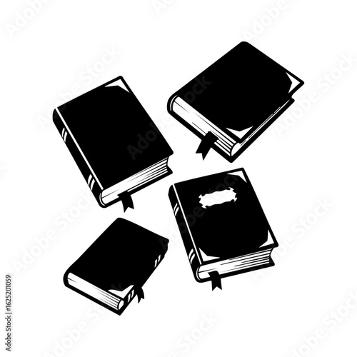 Spell Book Silhouette Vector Logo - Classic Magic Tome Halloween Icon Design