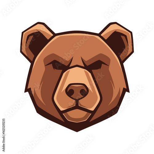 Powerful bear mascot logo design, fierce animal head for sports or branding