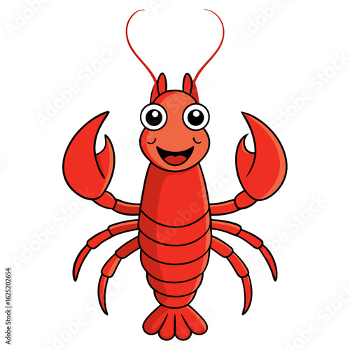 vector illustration of cartoon crab