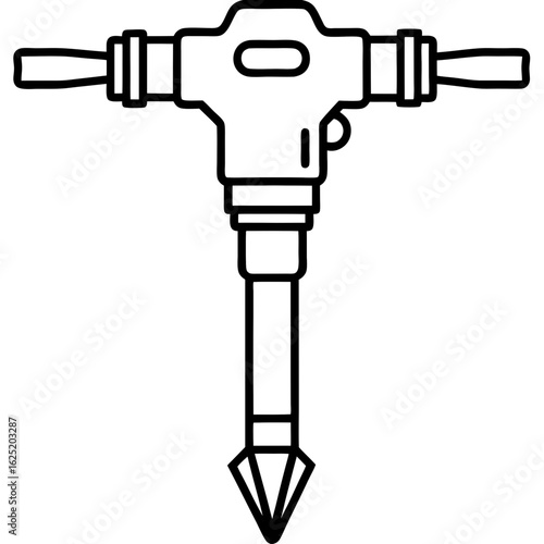 Iron Drill Tool Vector Illustration