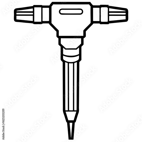 Iron Drill Tool Vector Illustration