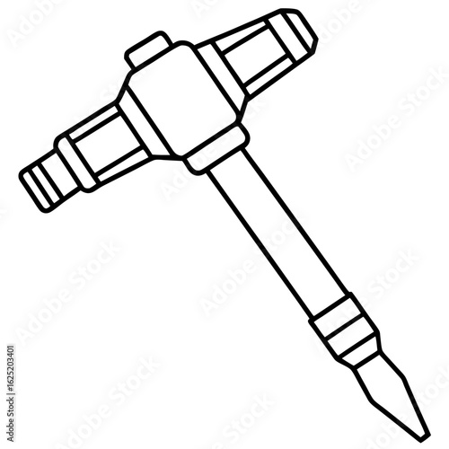 Iron Drill Tool Vector Illustration