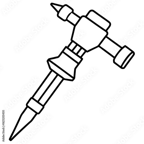 Iron Drill Tool Vector Illustration