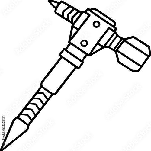 Iron Drill Tool Vector Illustration