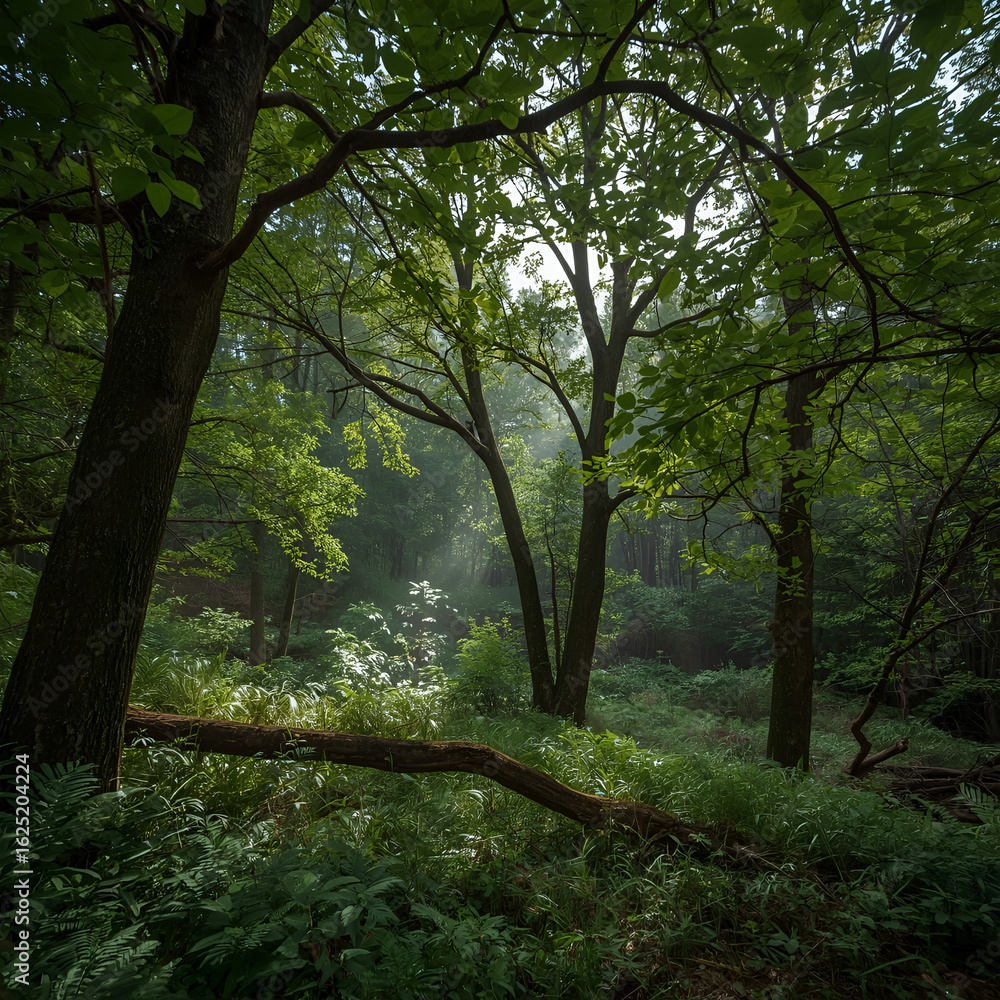 Naklejka premium morning in the forest