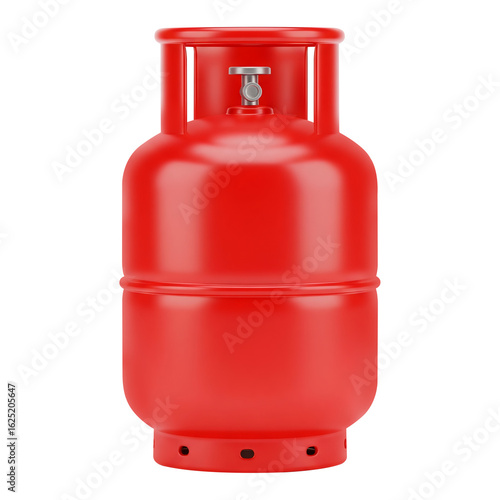 Red gas cylinder can isolated