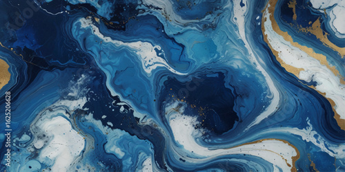 Beautiful abstract blue and white marble luxurious wall grunge background. Blue marble stone wall texture.	
