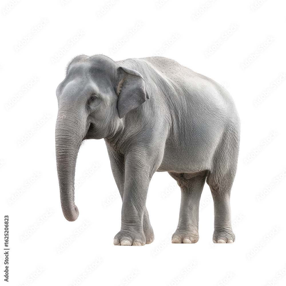 Fototapeta premium Majestic Asian Elephant Standing Gracefully in Natural Habitat Showcasing Unique Features and Calm Demeanor