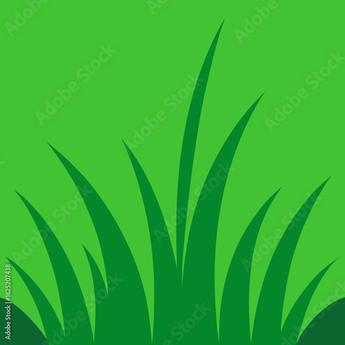 Stylized green grass blades against a bright green background