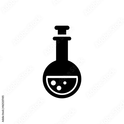  Black filled burette icon for laboratory experiments and scientific measurement