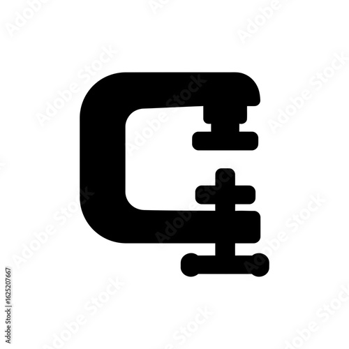  Clamps Black Filled Icon Industrial Tool for Holding and Securing