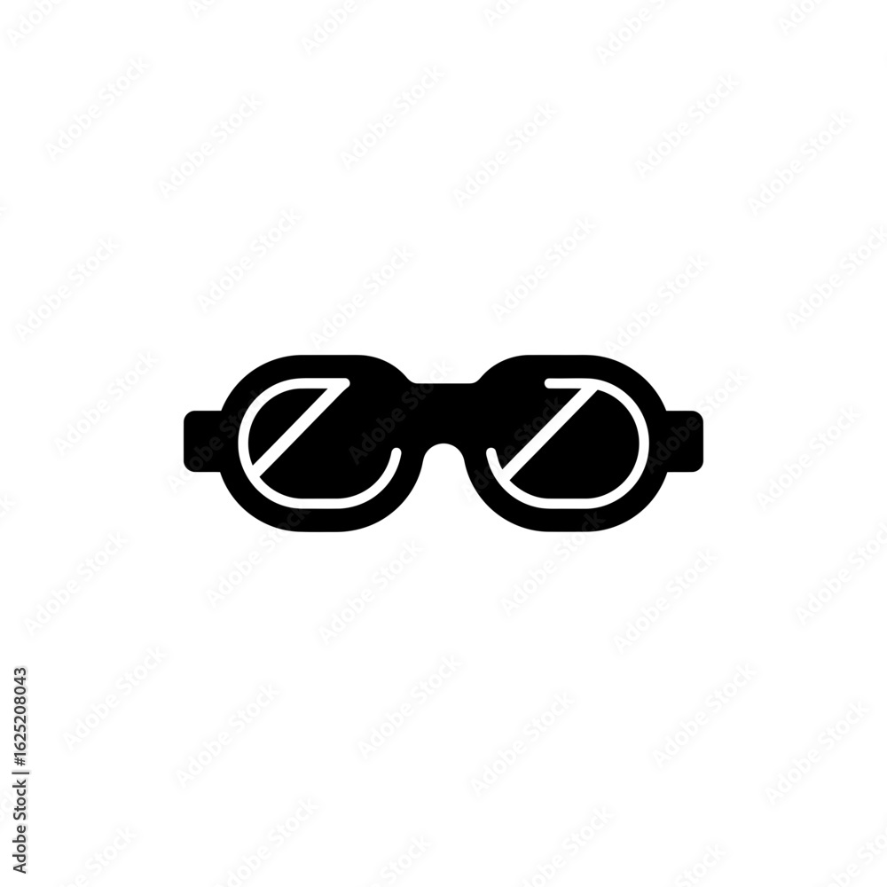 Fototapeta premium Goggles Black Filled Icon Safety Protective Eyewear