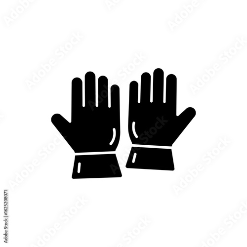  Insulated Gloves Black Filled Icon Safety Protective Handwear