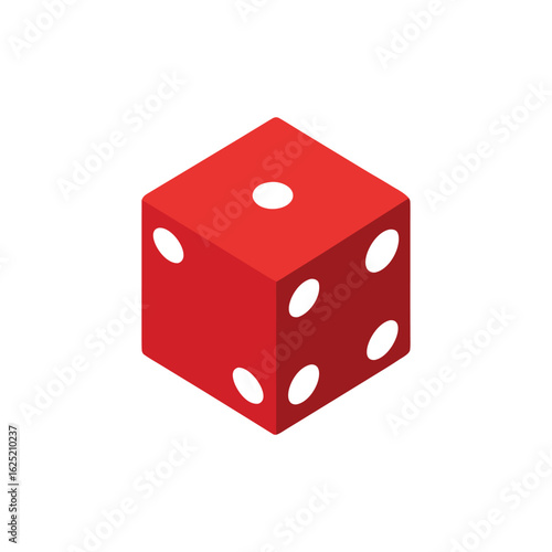 3d red dices vector art illustration