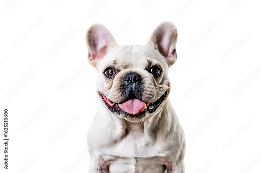 Fototapeta premium French bulldog with happy expression isolated on a transparent background smiling