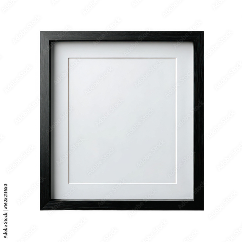 Fototapeta premium an empty black frame with a white pass partout [Transparent Background PNG].