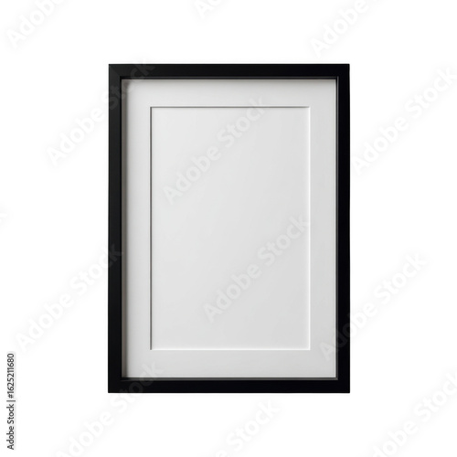 an empty black frame with a white pass partout [Transparent Background PNG].