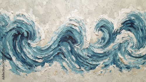 Fototapeta Naklejka Na Ścianę i Meble -  Abstract Blue Waves Mosaic Background