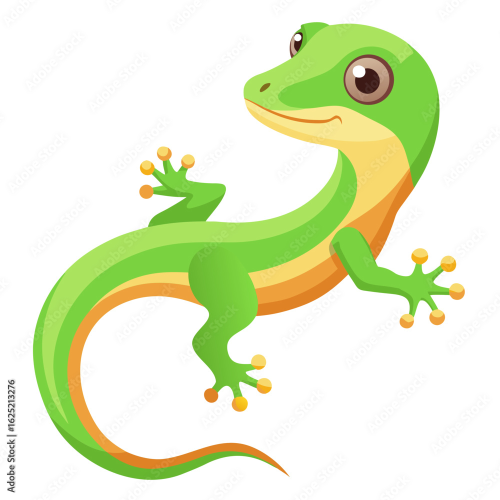 Fototapeta premium green chameleon cartoon