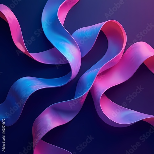 Abstract swirl of pink and blue paint strokes with splashes