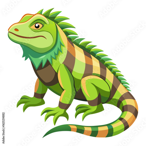 green chameleon on a branch