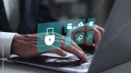 Access control concept, Cybersecurity and privacy to protect data, Access security personal data and automatic access control system.