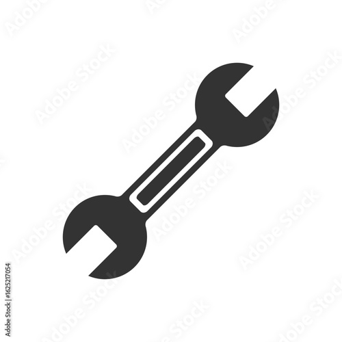 Double Open-End Wrench Icon Mechanical Tool Vector Illustration