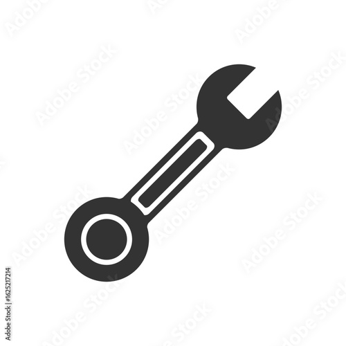 Wrench and Bearing Icon Mechanical Repair Tool Vector Illustration