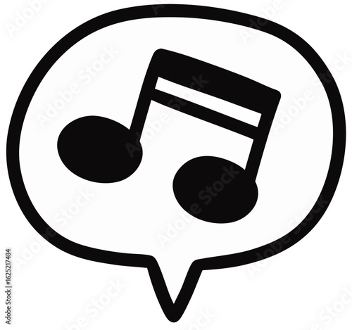 음표(음악) 말풍선(벡터)