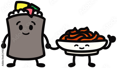 진미채김밥 캐릭터(벡터)