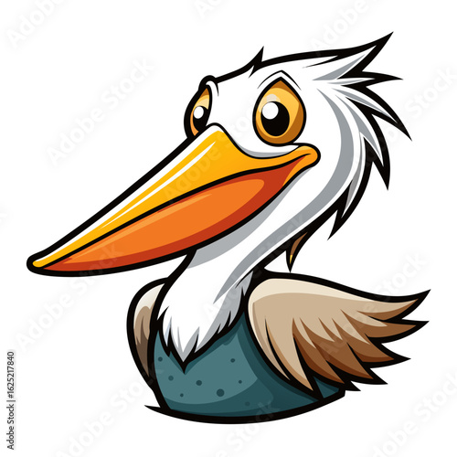 pelican cartoon isolated on white