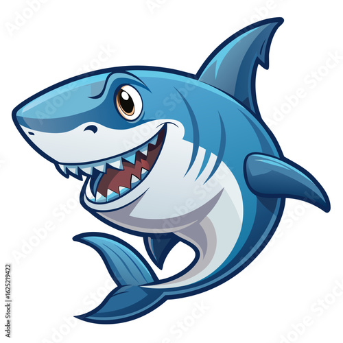 shark cartoon isolated on white