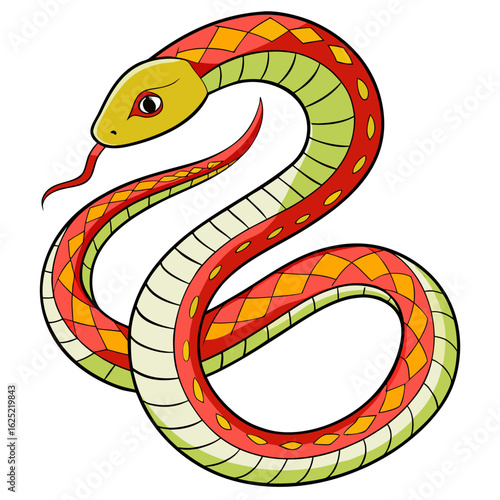 vector illustration of a cartoon snake