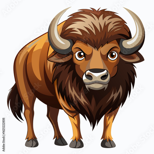 vector illustration of cartoon bull