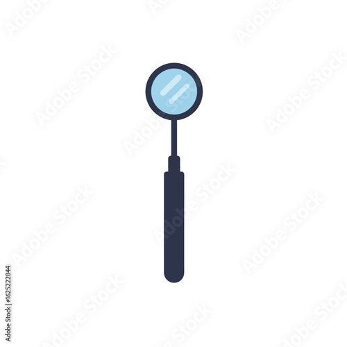 Dental Mouth Mirror: Flat Icon Design
