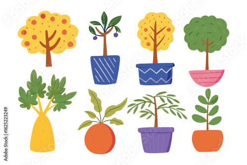 Botanical Variety: A vibrant collection of potted plants, bursting with color and life, ready to bring a touch of nature and beauty to any space.