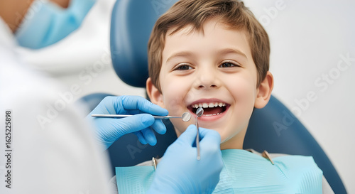Happy Child at the Dentist Healthy Teeth Checkup