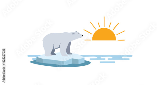 Polar Bear on a Melting Ice Floe