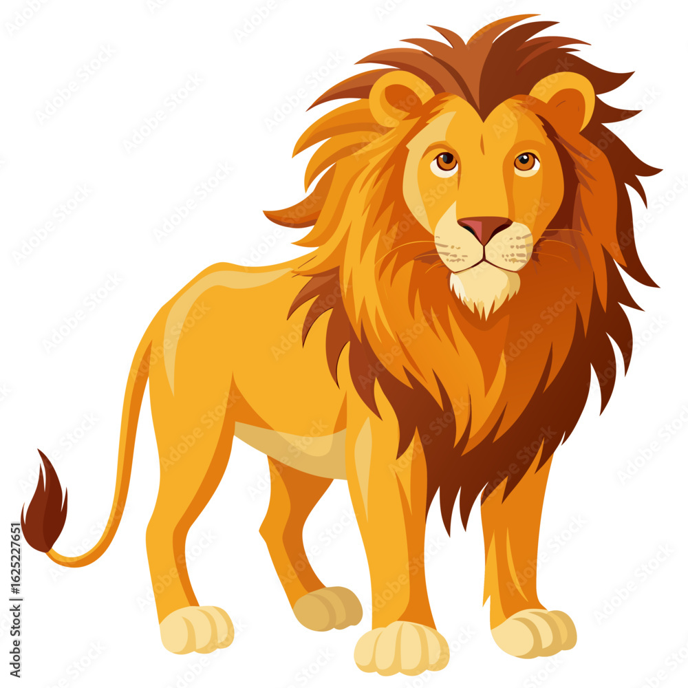 Obraz premium lion cartoon isolated on white