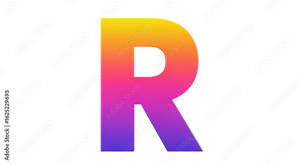 Isolated Letter R Gradient Isolated Letter R Gradient