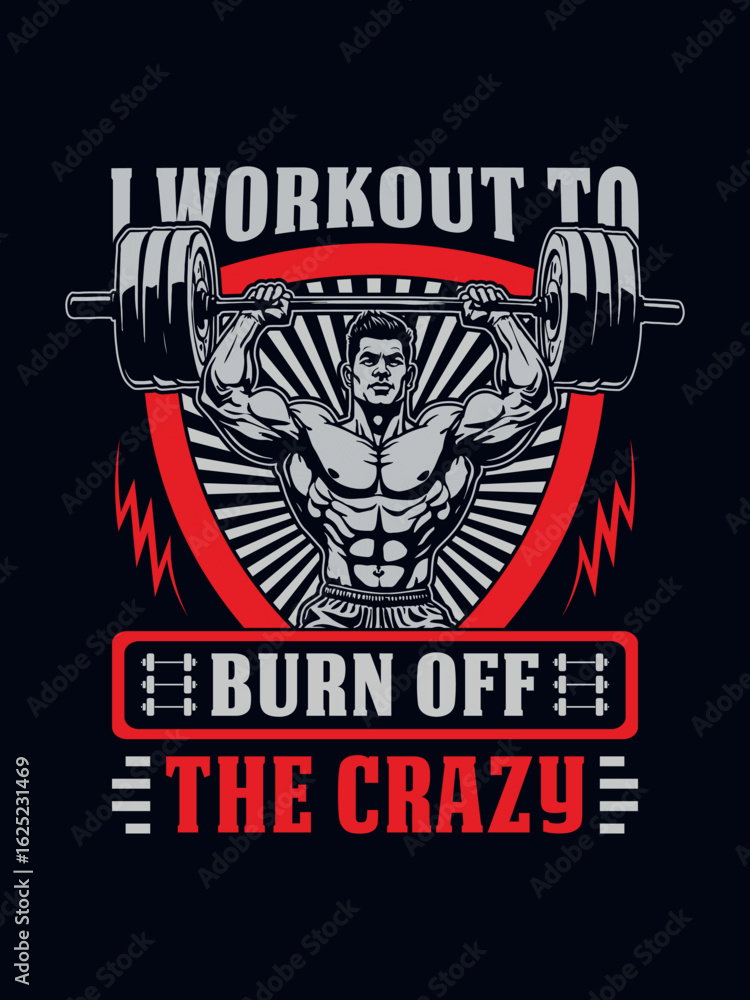 Fototapeta premium Fitness gym t-shirt design