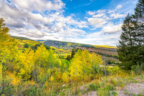 Wallpaper Mural Autumn fall foliage colors near Minturn, Colorado of Eagle county mining town village, nature landscape view Highway 24 road scenic overlook Torontodigital.ca