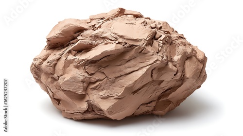 Clay lump natural shape isolated on white background 