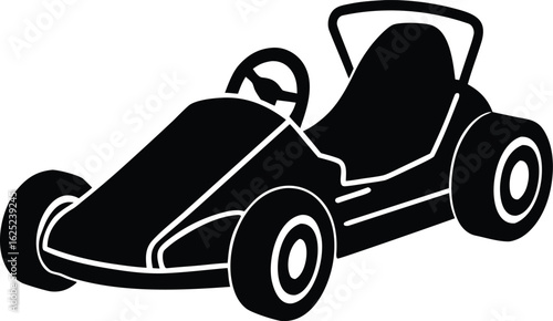  go kart silhouette vector icon