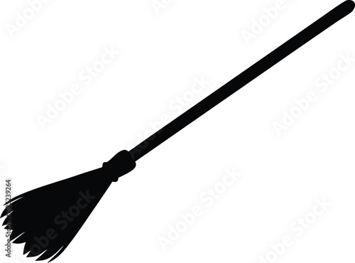 Halloween broomstick silhouette vector