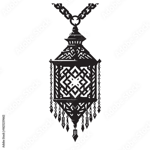Traditional hanging lantern silhouette design with festive ambiance