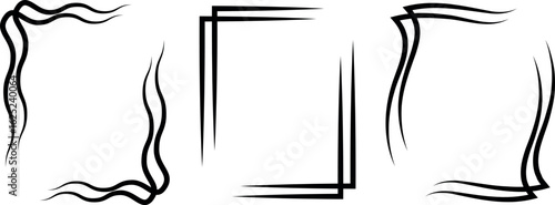 Black Decorative Frame Vector Illustration with Blank Border Design for Photo, Sign, Business, Paper or Art Decoration – Empty Symbolic Pattern for Elegant Picture Presentation