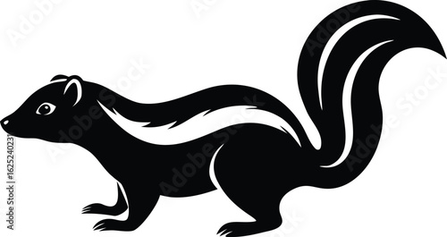  skunk animal silhouette vector